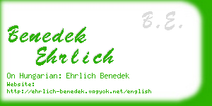 benedek ehrlich business card